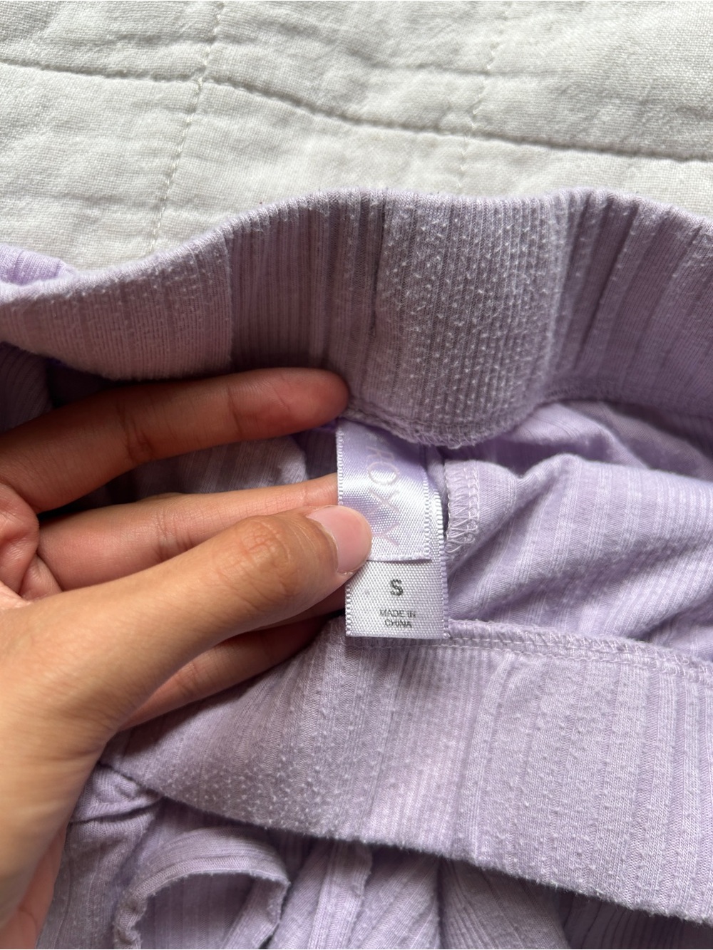 Roxy Lavender Ribbed Drawstring Athletic Shorts - Picture 2 of 6